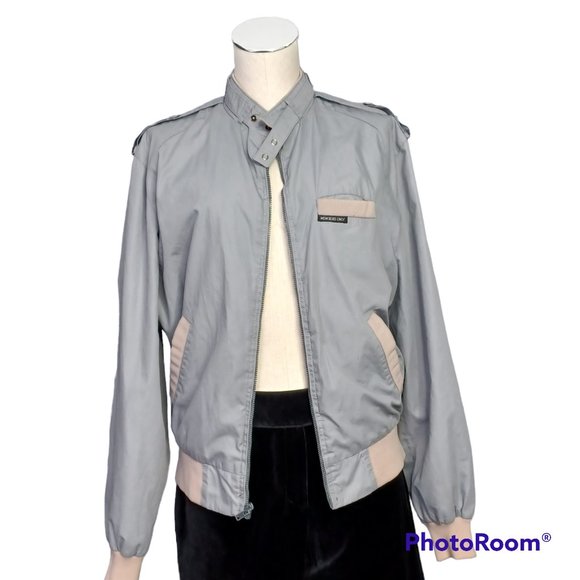 MEMBERS ONLY • size 42 80s vintage gray jacket retro Steve Harrington men's - Picture 1 of 13